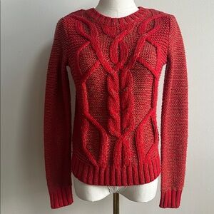 Abercrombie & Fitch Women’s Cable Knit Preppy Grandpa Pullover Fall‎ Sweater XS